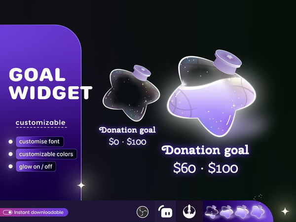 Star Bottle Goal Widget: Customisable for Twitch