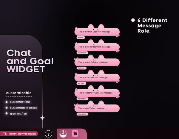 Cute Bunny Chat & Goal Widget | Twitch Stream Overlay (Digital Download)