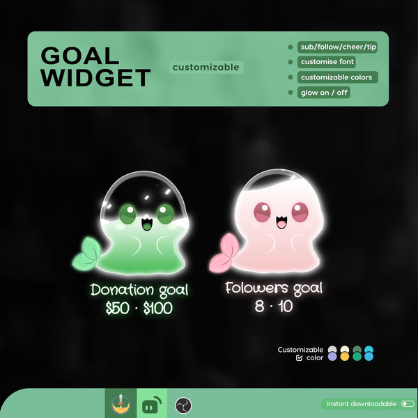 Customizable Seal Goal Widget for Streamers (Digital Download)
