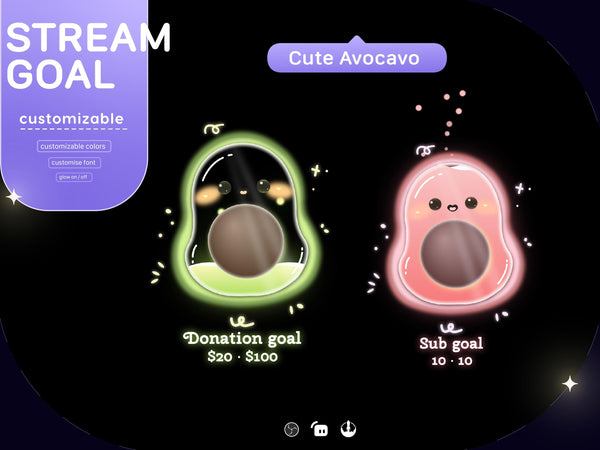 Avocado Stream Goal Widget | Twitch, Streamlabs, OBS