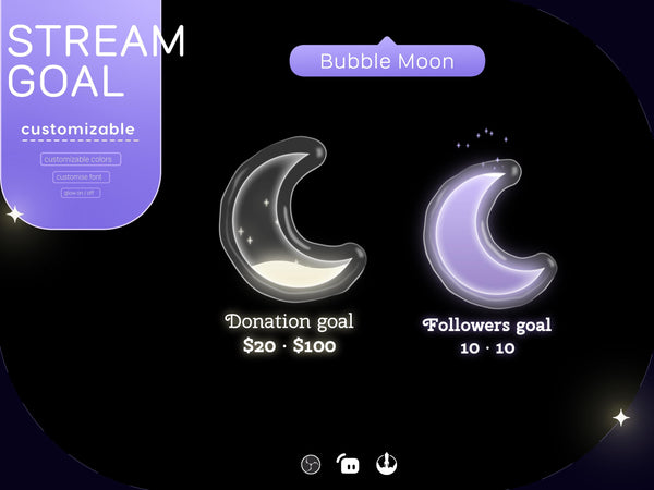 Bubble Moon Goal Widget | Streamlabs, Streamelements