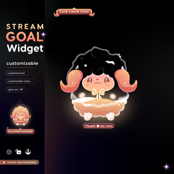Lamb Stream Goal Widget | Streamlabs, Streamelements