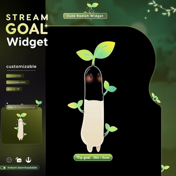 Radish Twitch Goal Widget | Stream Overlay (Digital Download)