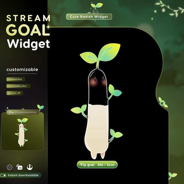 Radish Twitch Goal Widget | Stream Overlay (Digital Download)