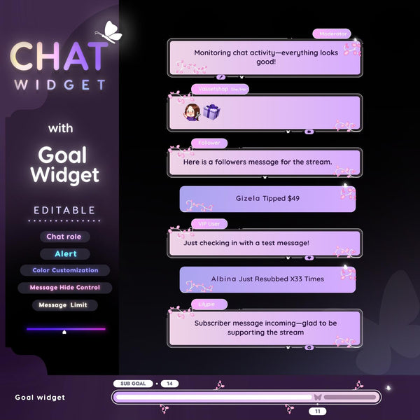 Celestial Twitch Chat Widget - StreamElements, Starry Theme (Digital Download))