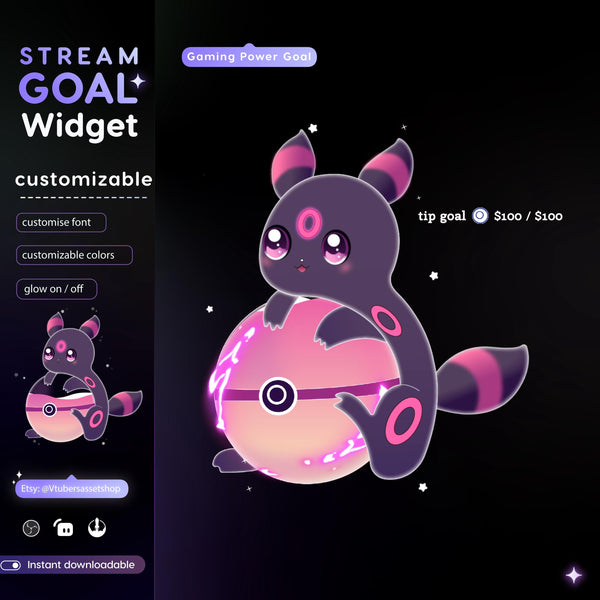 Stream Widget | Gaming Power Goal Widget | Twitch Streamers