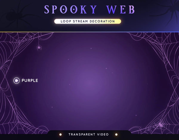 Spooky Halloween Web Animated Stream Decoration | Vtuber Decoration Overlay | Spider Comb | Streaming Assets