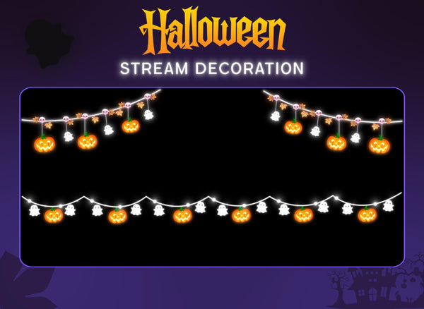 Halloween Pumpkin Stream Decoration | Twitch OBS Animated Overlay | Spooky VTuber Streamer Asset