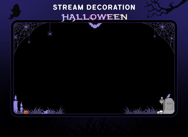 Halloween Stream Decoration Package | Animated Spider Web, Creepy Bat | Discord Avatar Decoration | Twitch OBS
