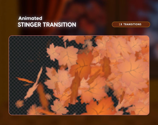 3 Animated Autumn Twitch Stream Decoration Overlay for Vtubers and Streamers