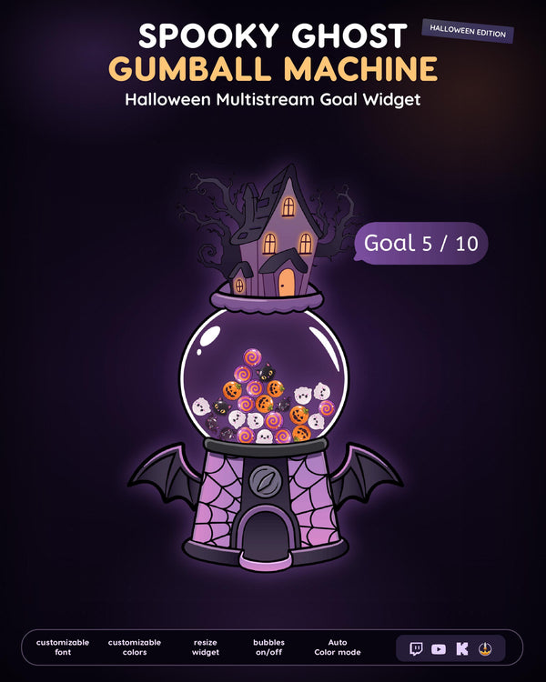 Spooky Ghost Gumball Machine | Halloween Multistream Event Widget For Streamers