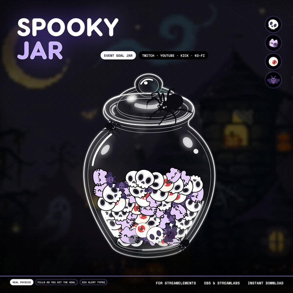 Spooky Jar Goal Widget | Animated Halloween Twitch Sub Tracker (StreamElements)