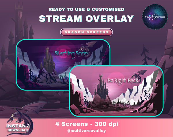 Animated Dragon Twitch Screens