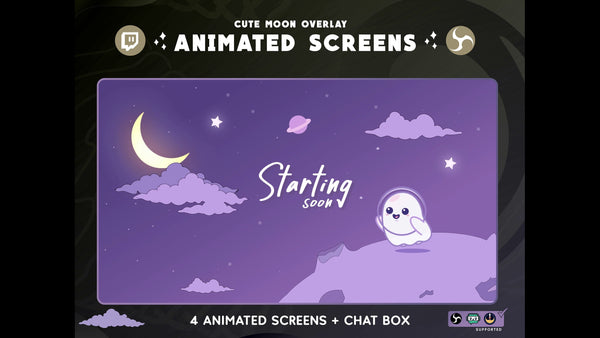 Cute Space Ghost Animated Twitch Screens | Kawaii