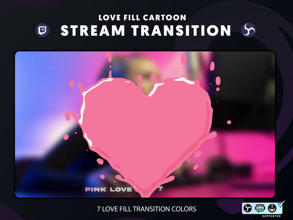 ANIMATED Heart FiIling Stinger Transition | Stream Transition