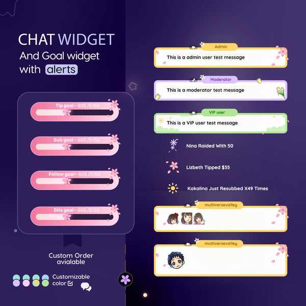Warm Glow Summer: Chat Widget • Chat Widget • Goal Widget