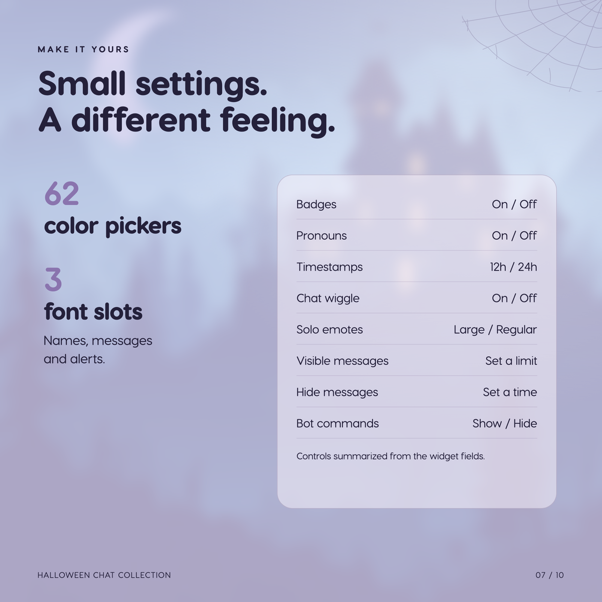 Halloween Chat Widget for Twitch YouTube Kick ⟢ Spooky Ghost Bat Animated Chat Overlay ⟢ StreamElements OBS ⟢ Cute Purple Stream Decor