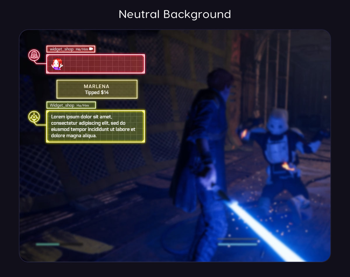 Gaming Sci-Fi Neon Chat Widget | Animated Stream Overlay (Digital Download)