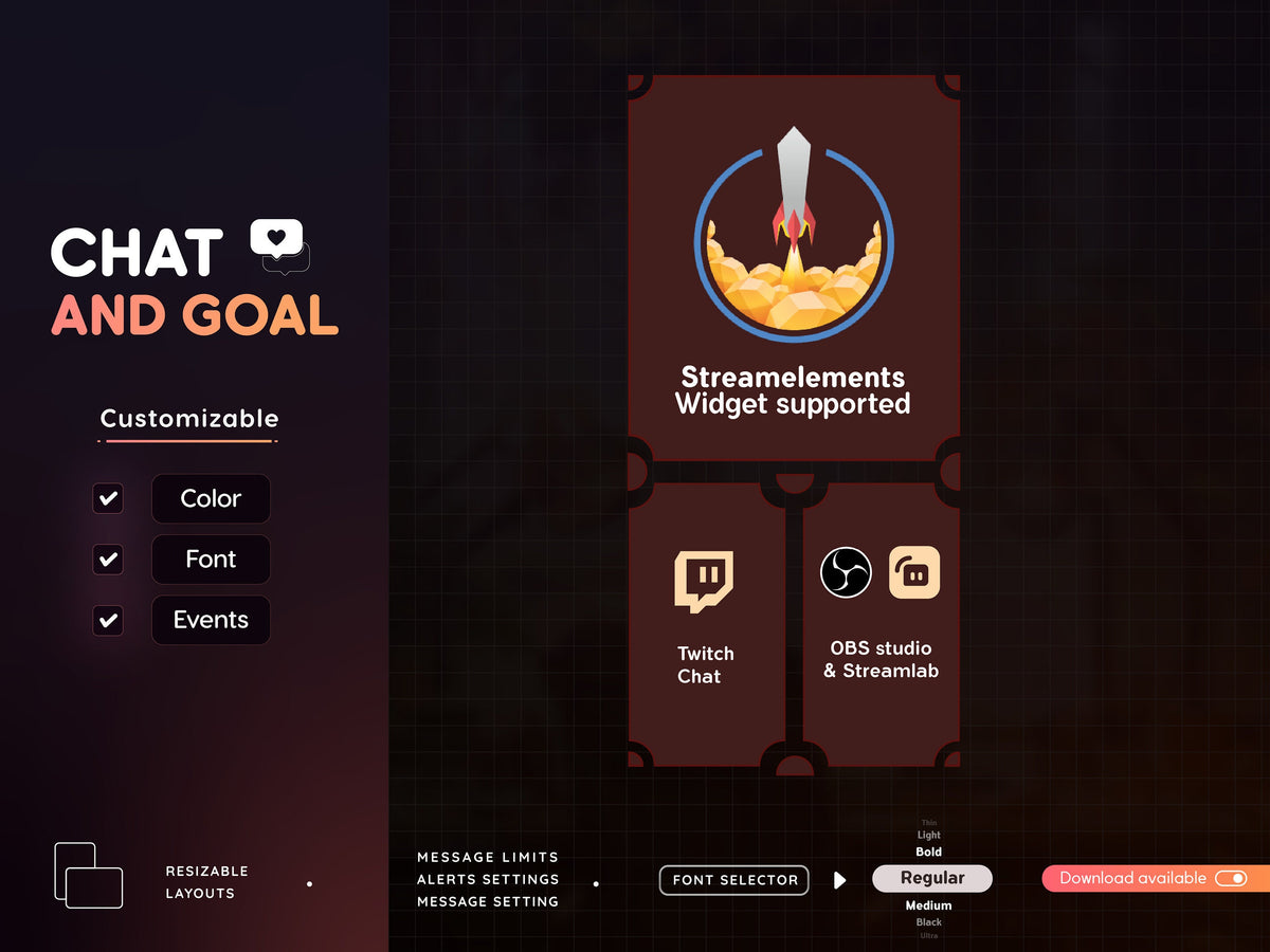 Strawberry Twitch Chat Widget: Cozy Stream Overlay (Digital Download)