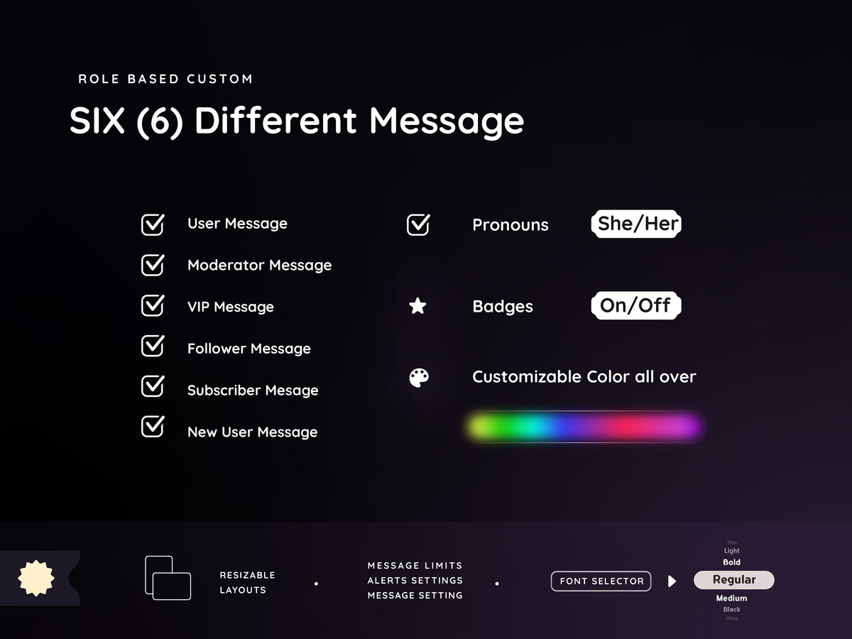 Customizable Gradient Icon Chat Widget for StreamElements (Digital Download)
