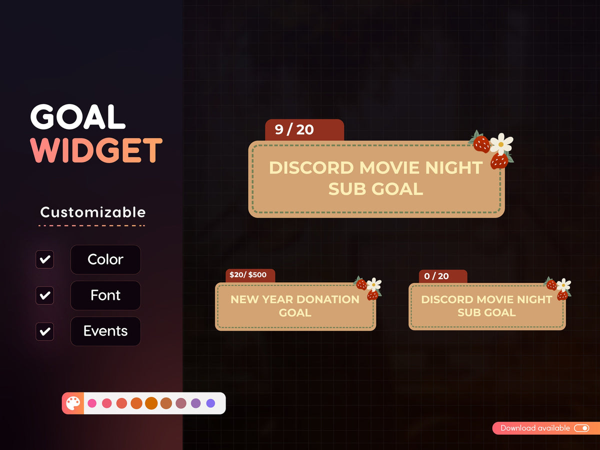 Strawberry Twitch Chat Widget: Cozy Stream Overlay (Digital Download)