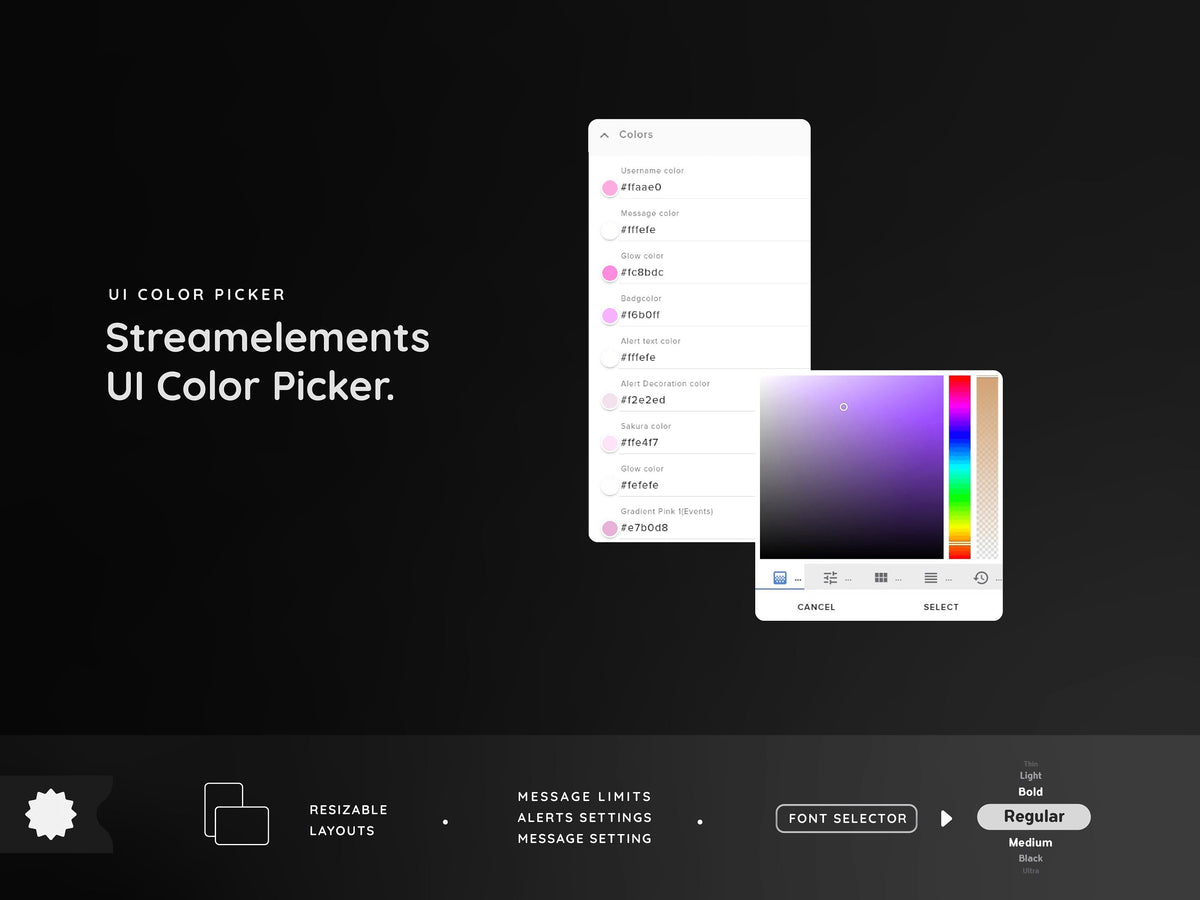 Twitch Moon Glow Chat Widget: Purple Stream Overlay (Digital Download)