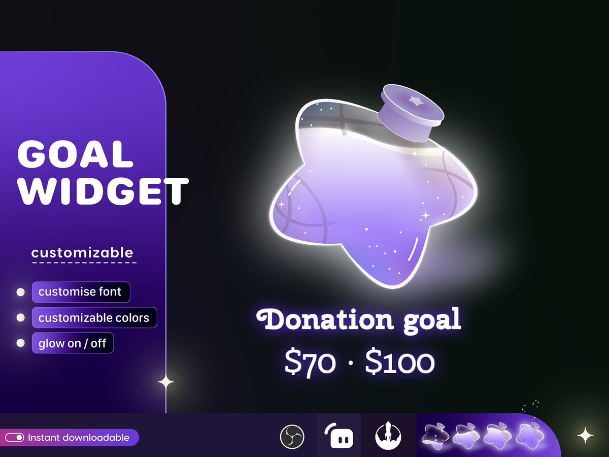 Star Bottle Goal Widget: Customisable for Twitch