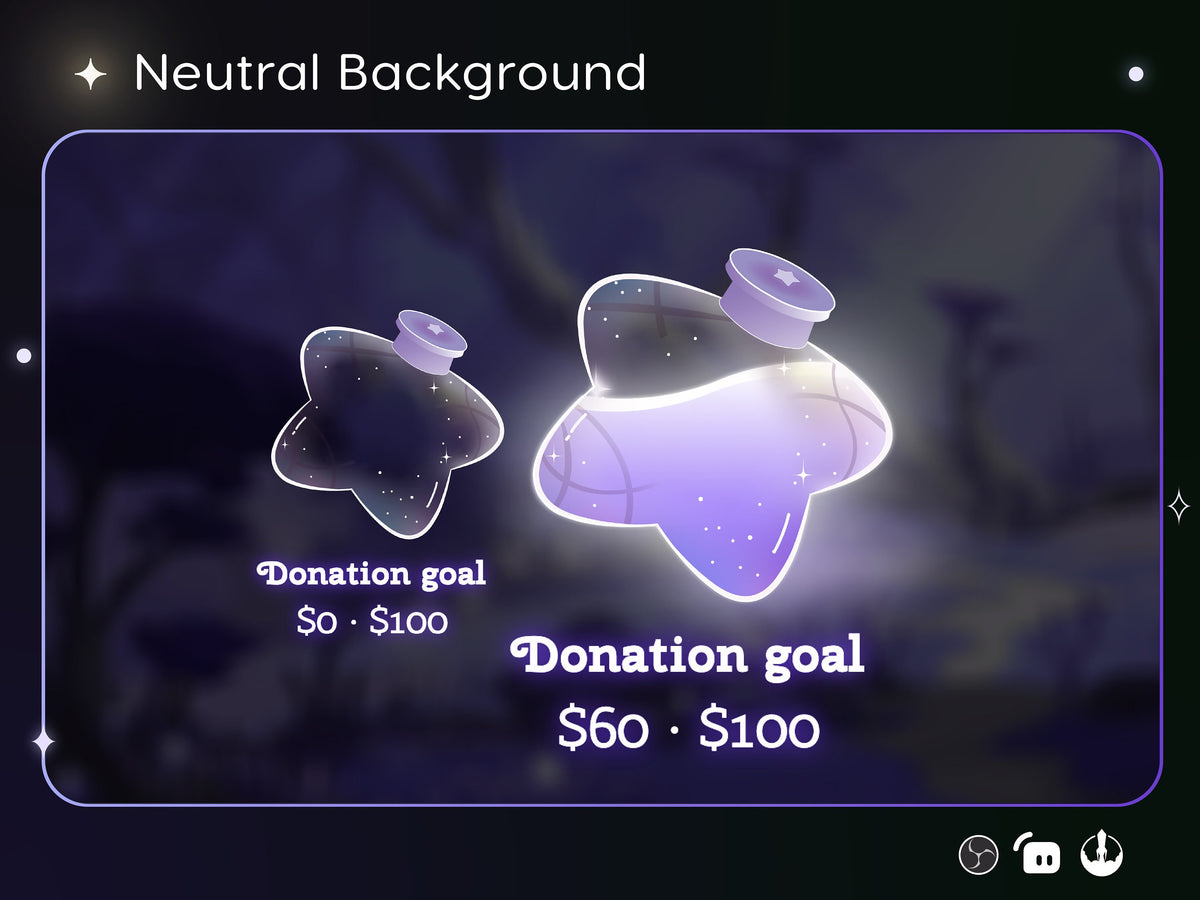 Star Bottle Goal Widget: Customisable for Twitch