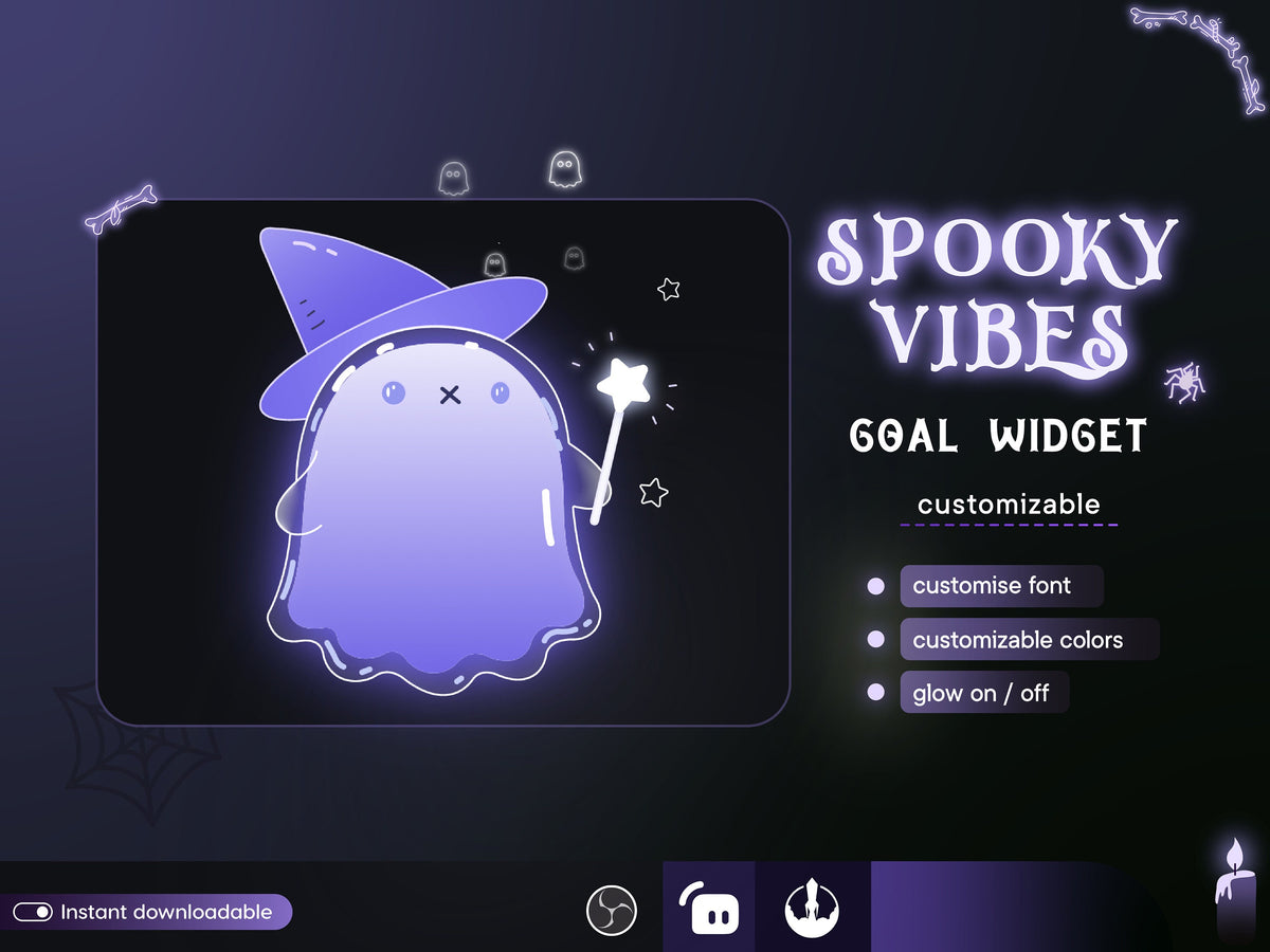 Wizard Ghost Twitch Goal Widget: Customizable Stream Overlay (Digital Download)