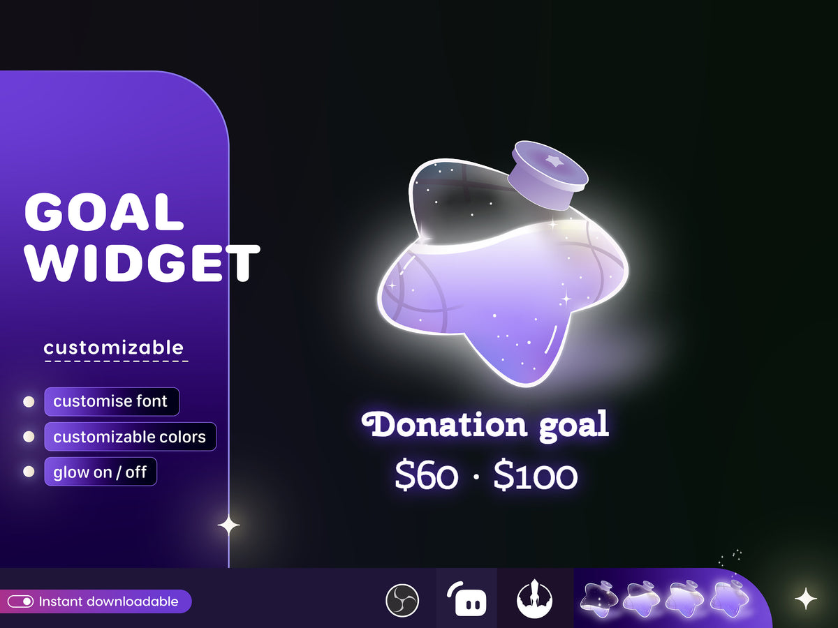 Star Bottle Goal Widget: Customisable for Twitch