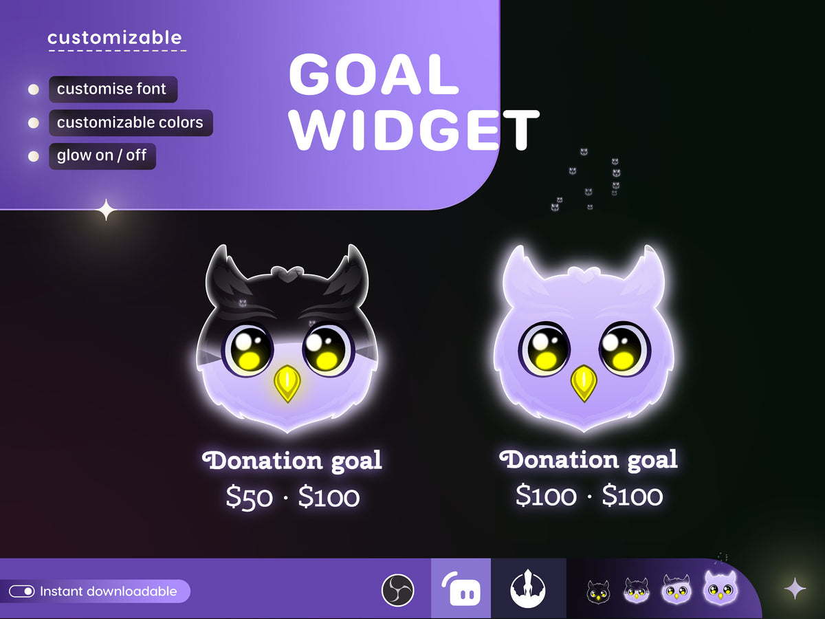 Owl Liquid Filling Goal Widget | Twitch Streamlabs, TikTok Studio, and Streamelements.