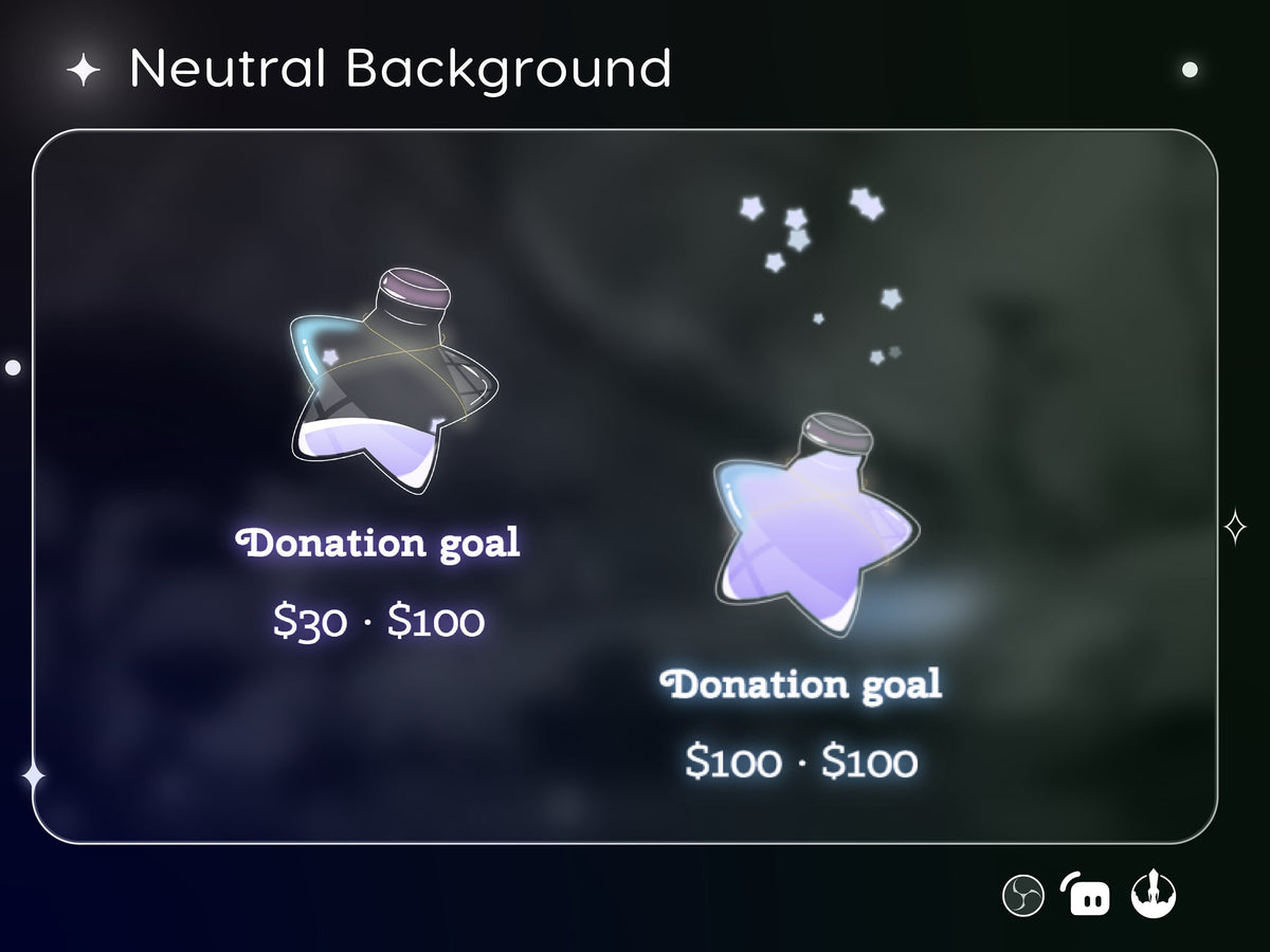 Customizable Star Bottle Goal Widget for Twitch Streamlabs (Digital Download)