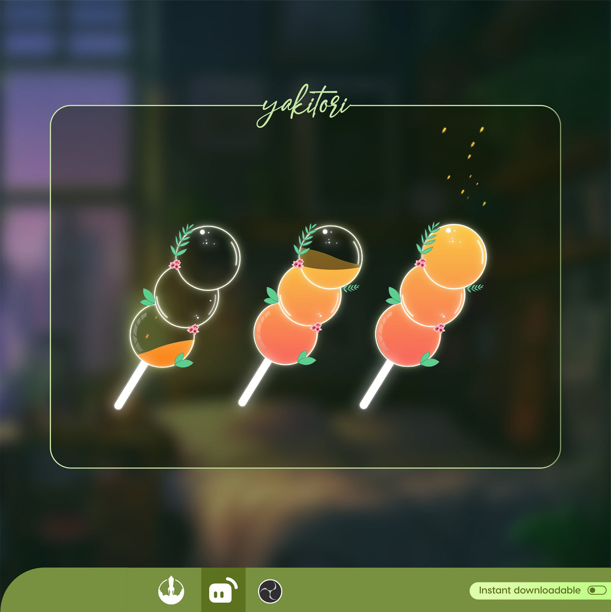 Yakitori Liquid Filling Goal Widget: Customizable Stream Overlay (Digital Download)