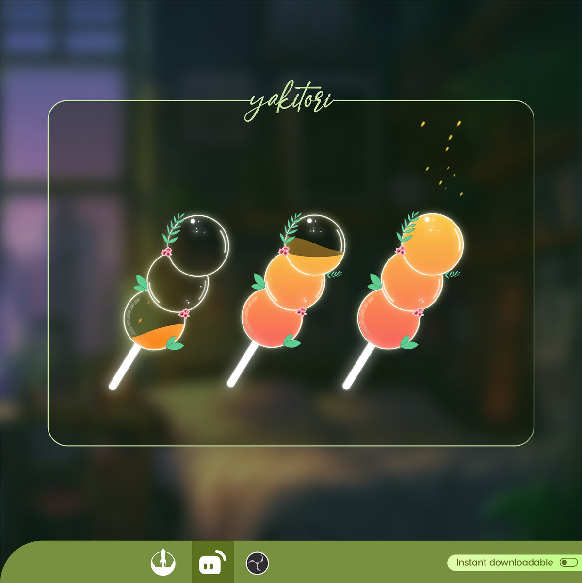 Yakitori Liquid Filling Goal Widget: Customizable Stream Overlay (Digital Download)