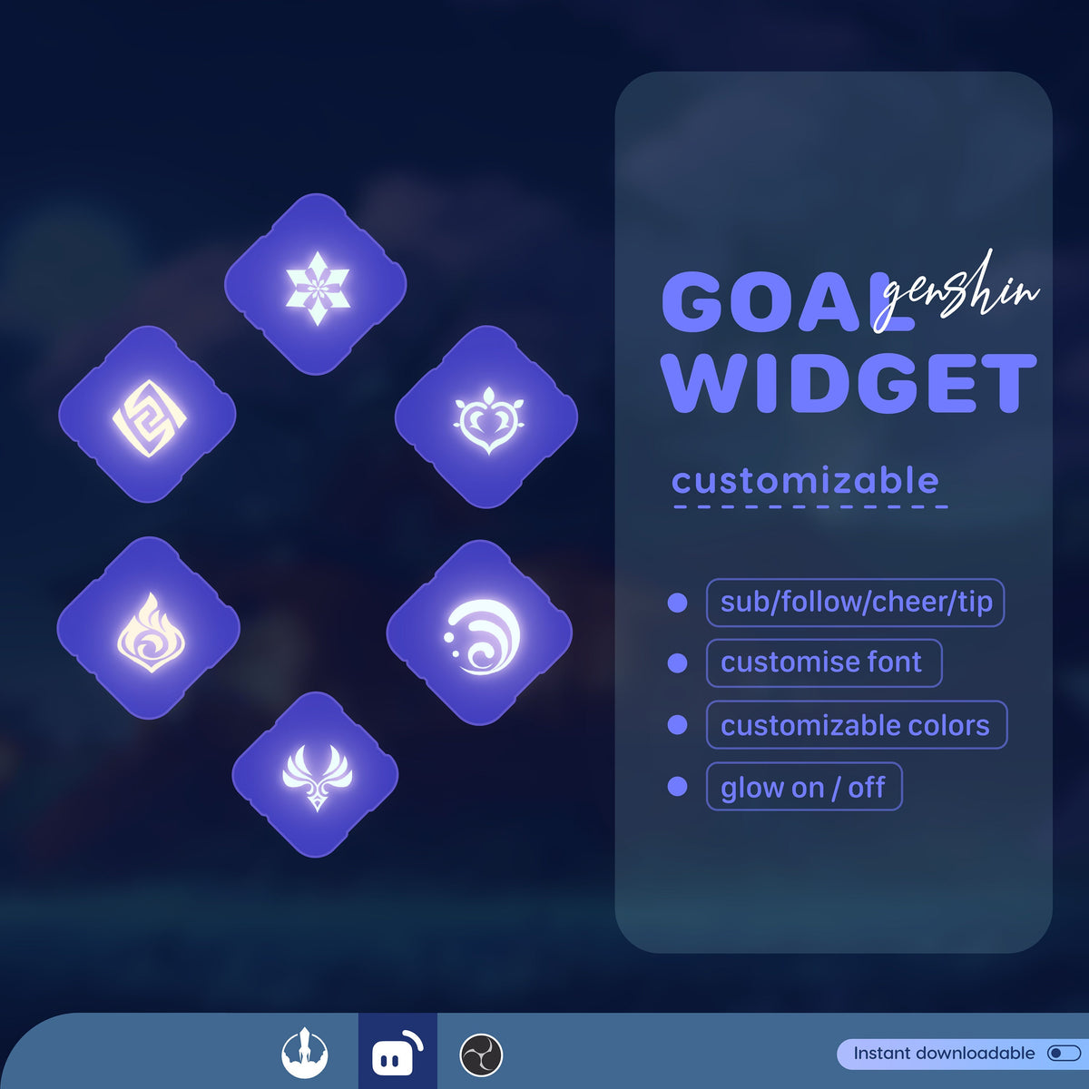 Game Theme Goal Widget, Customizable Stream Overlay (Digital Download)