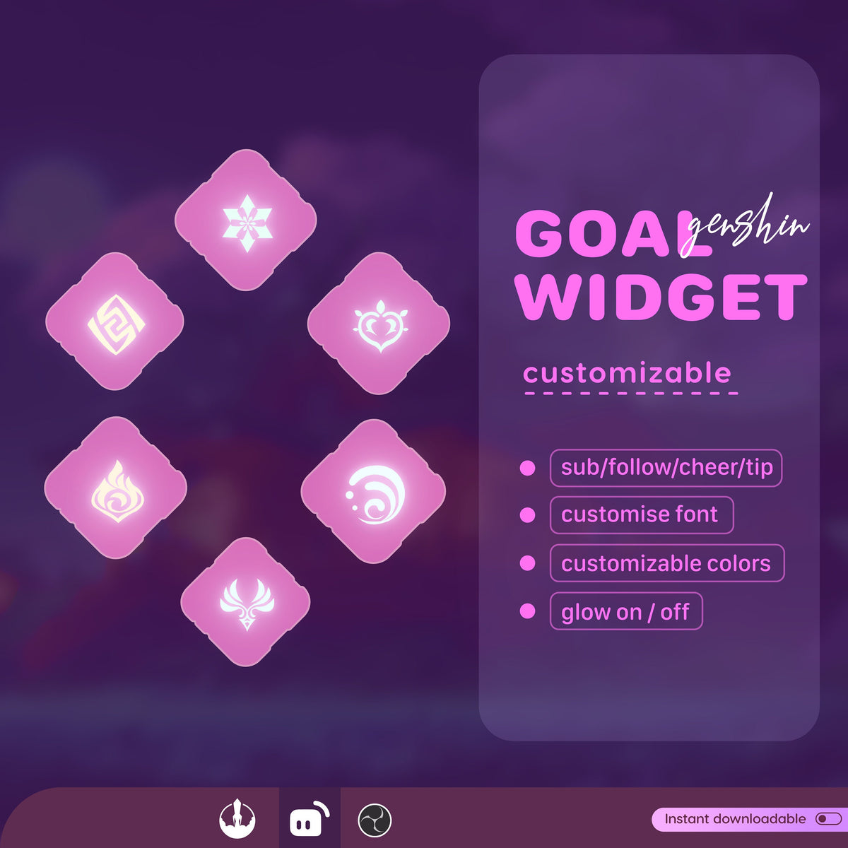 Game Theme Goal Widget, Customizable Stream Overlay (Digital Download)