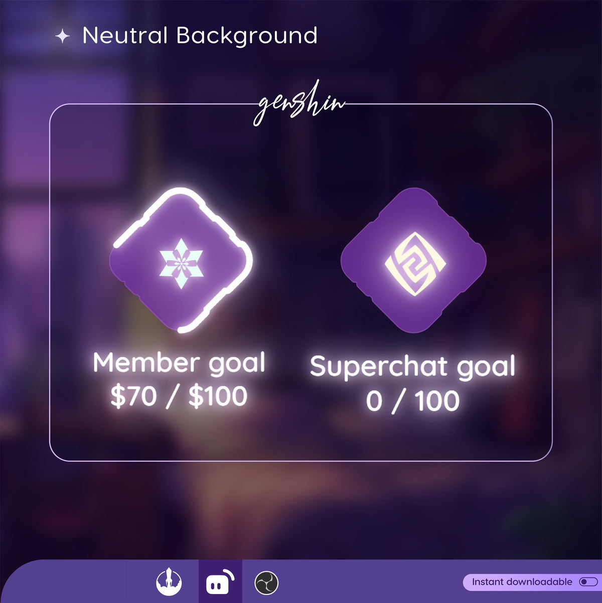 Game Theme Goal Widget, Customizable Stream Overlay (Digital Download)