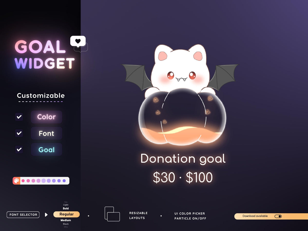Cute Cat Pumpkin Goal Widget | Streamlabs, Streamelements
