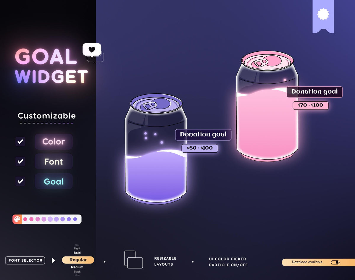 Soda Can Goal Widget for Twitch - Streamlabs & Streamelements