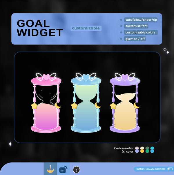 Sand Timer Goal Widget, Customizable Stream Overlay (Digital Download)