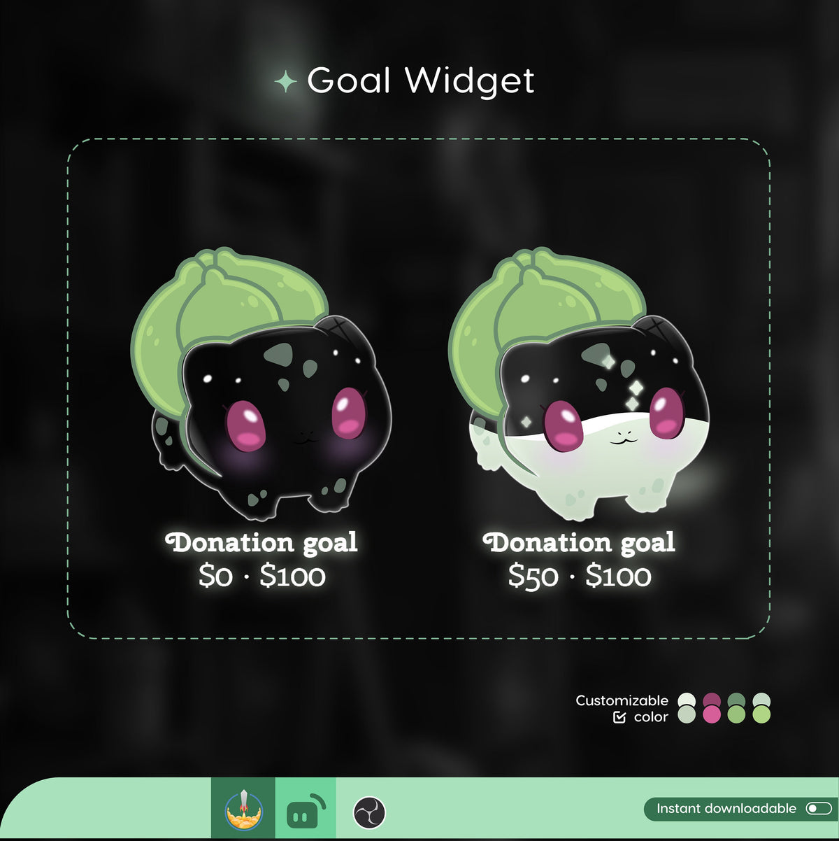 Animated Goal Widget for Twitch Streamers | Followers, Donations (Digital Download)