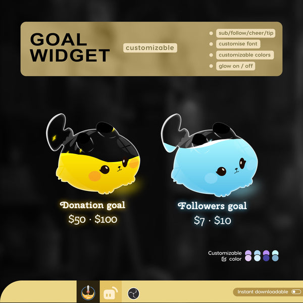 Customizable Liquid Goal Widget for Twitch Streamers (Digital Download)