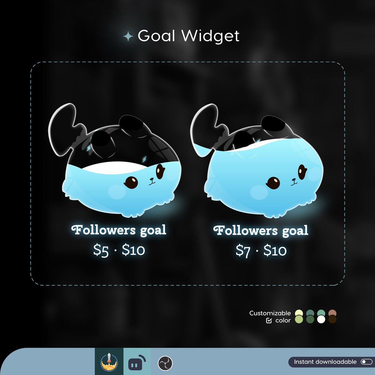 Customizable Liquid Goal Widget for Twitch Streamers (Digital Download)