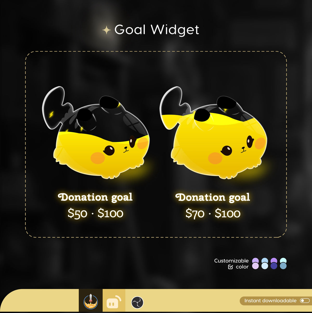 Customizable Liquid Goal Widget for Twitch Streamers (Digital Download)