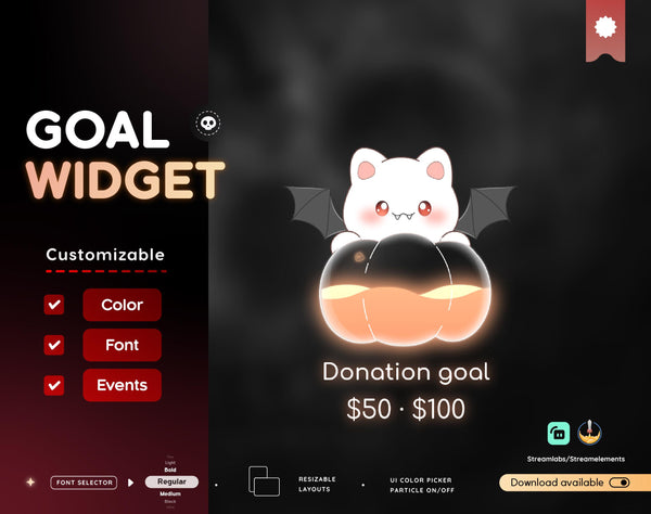 Cute Cat Pumpkin Goal Widget | Streamlabs, Streamelements