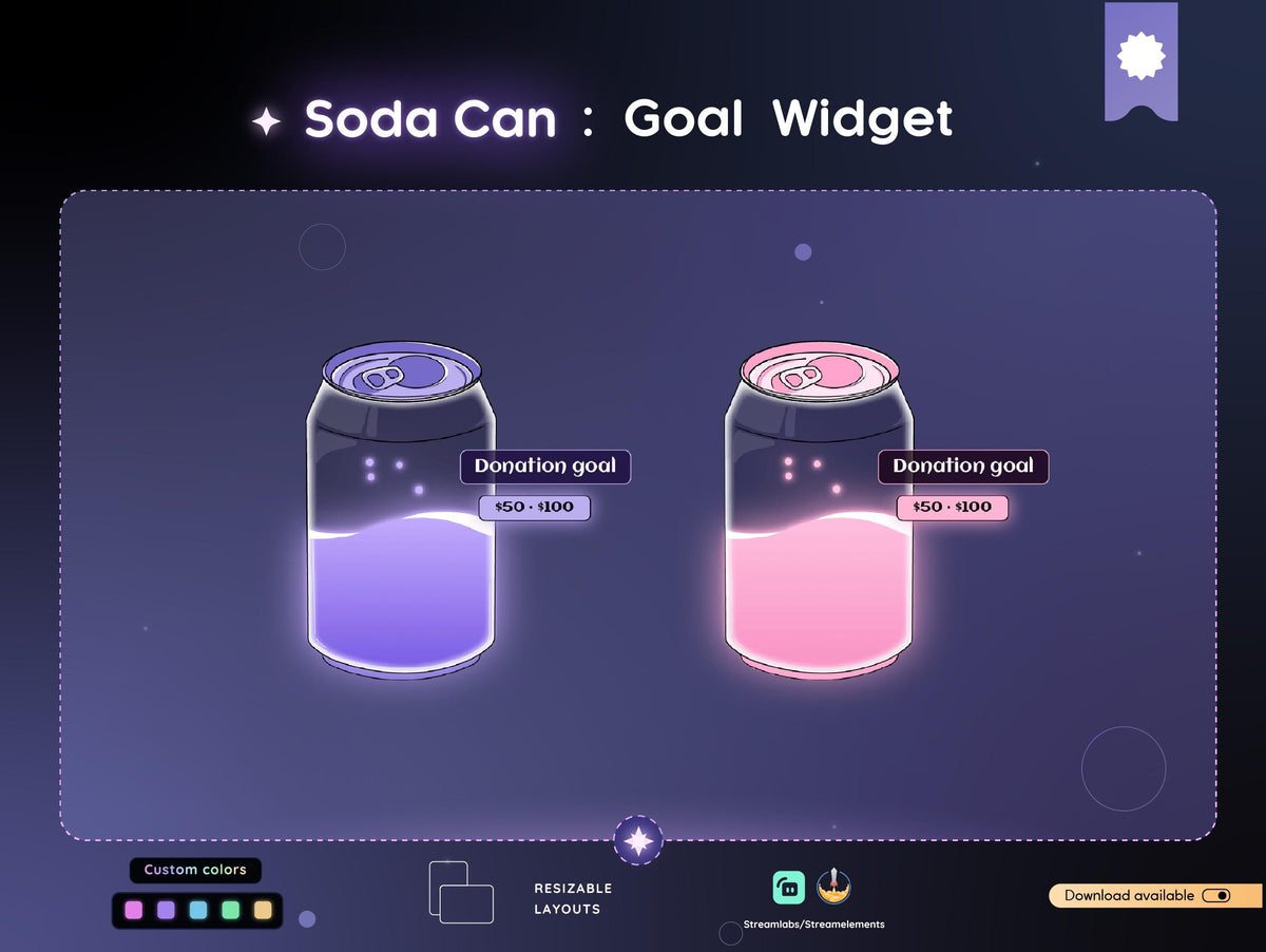 Soda Can Goal Widget for Twitch - Streamlabs & Streamelements