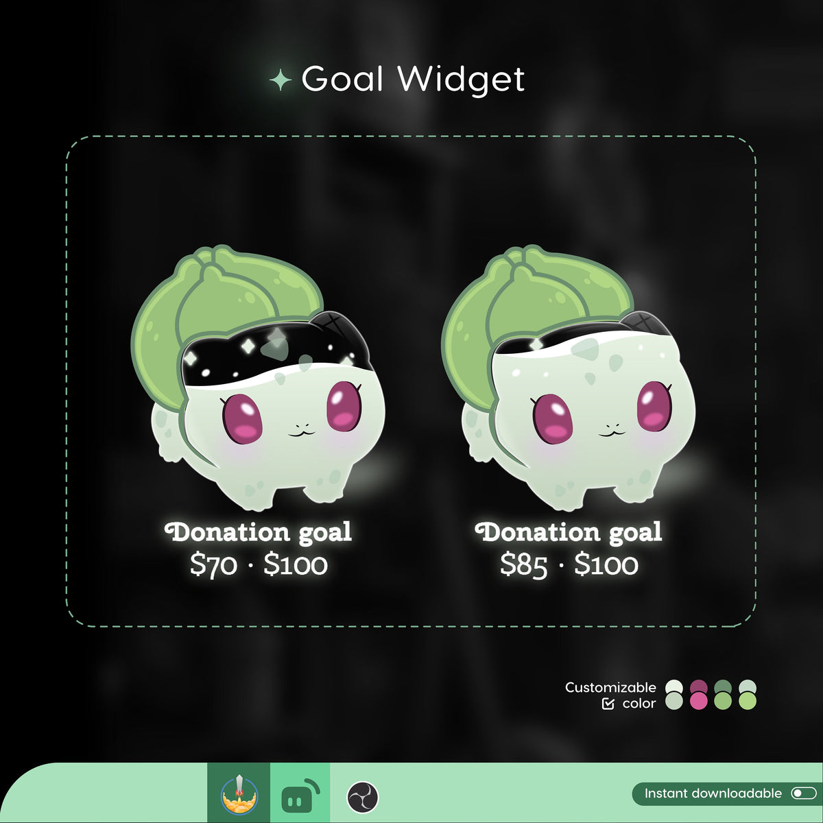 Animated Goal Widget for Twitch Streamers | Followers, Donations (Digital Download)