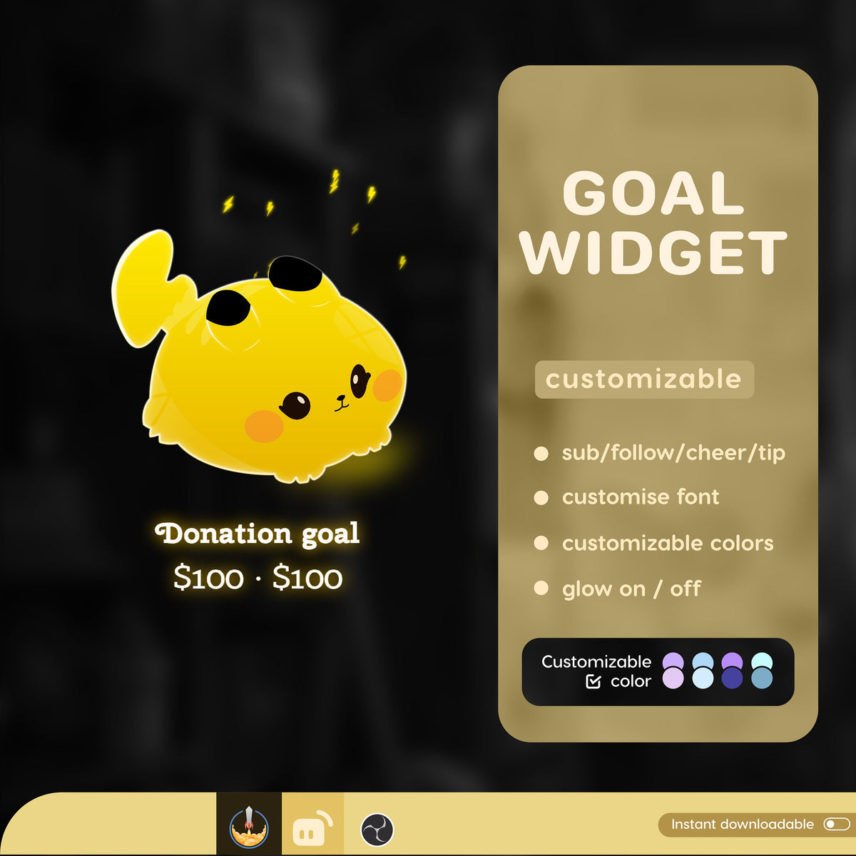 Customizable Liquid Goal Widget for Twitch Streamers (Digital Download)