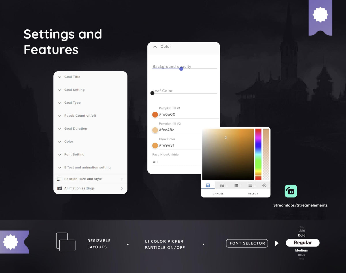 Halloween Pumpkin Liquid Filling Goal Widget for Twitch Streamers
