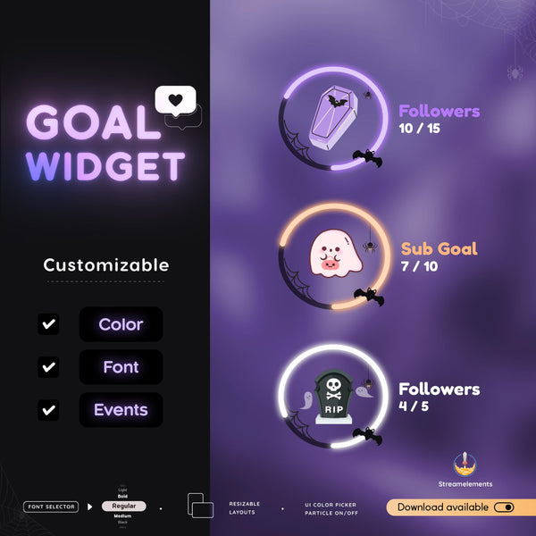 Halloween Ghost Goal Widget: StreamElements OBS Themes